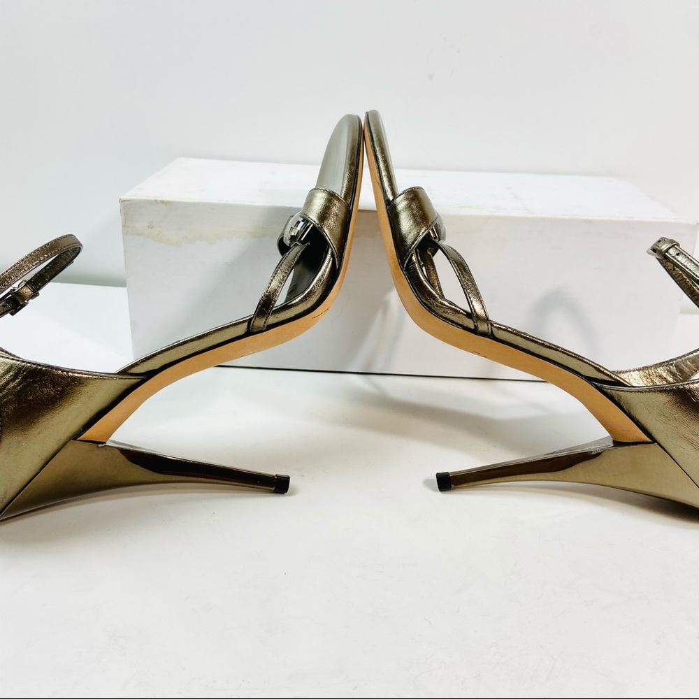 Gucci bronze gunmetal crystal sandals 8 - Picture 7 of 15